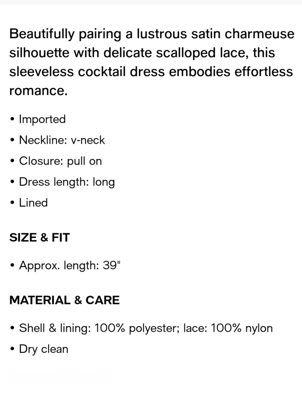 Lauren Ralph Lauren Lace-Trim Charmeuse Cocktail Dress - Picture 4 of 5